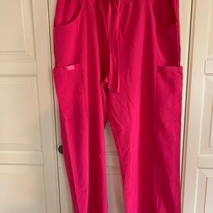Bright Pink Drawstring Scrub Pants size Petite L